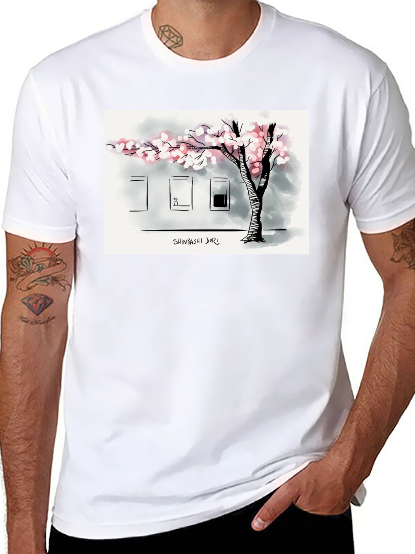 Shinbashi Dori T-Shirt - Urban Tree Design