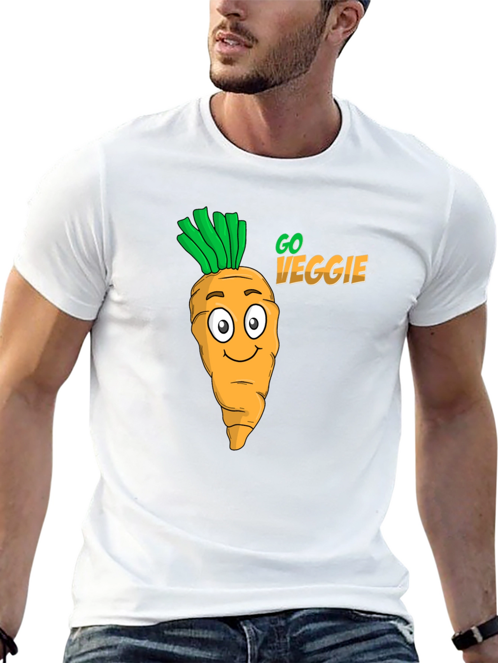 Go Veggie Black Graphic Tee