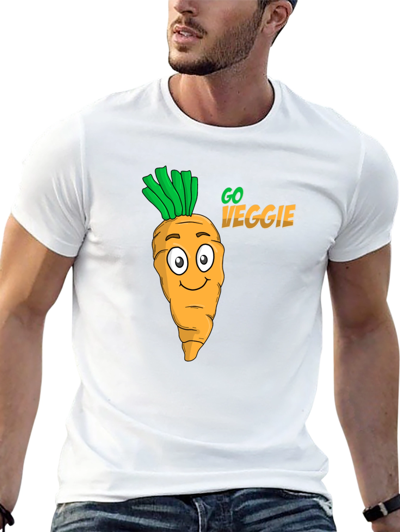 Go Veggie Black Graphic Tee