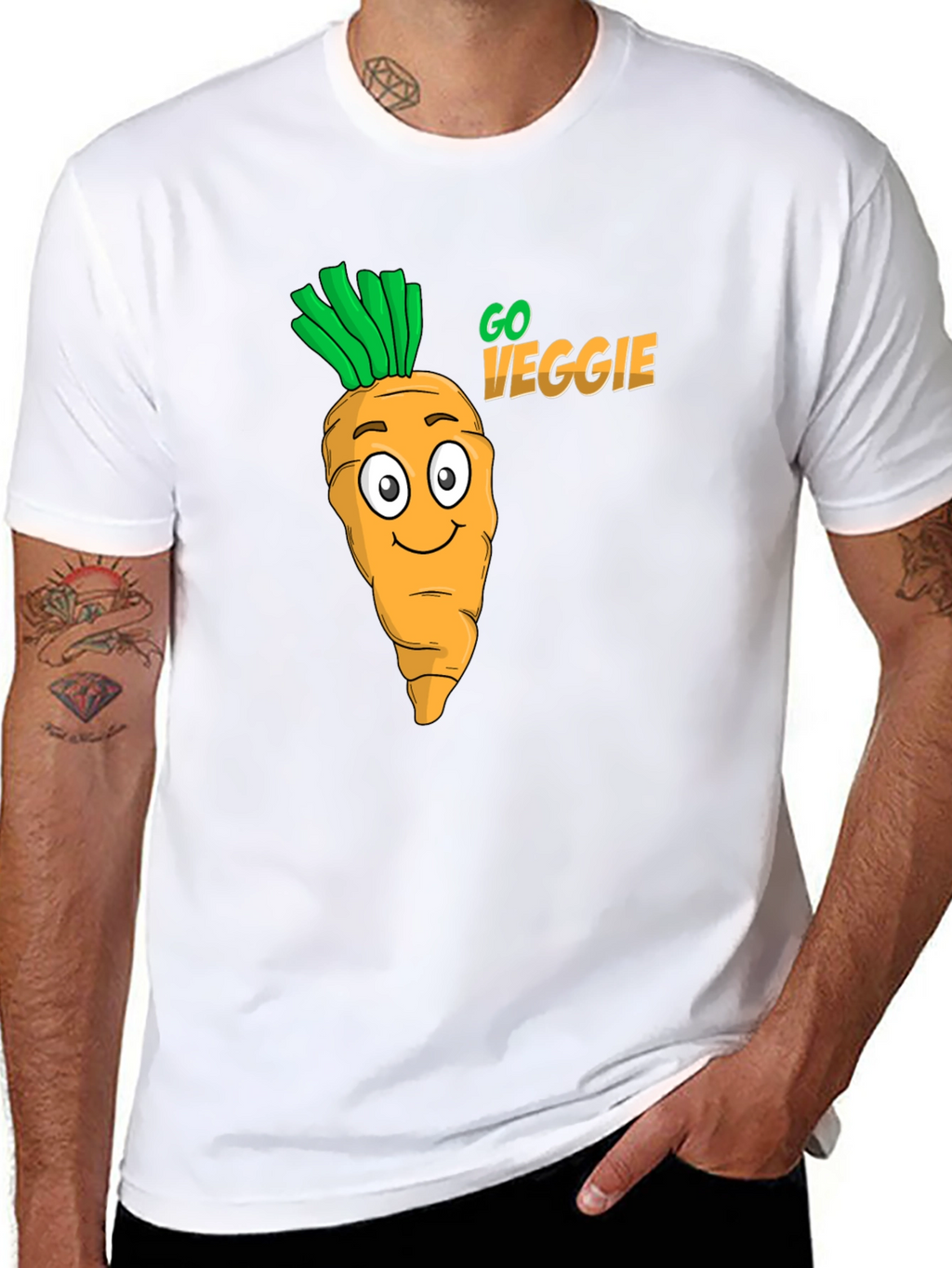 Go Veggie Black Graphic Tee