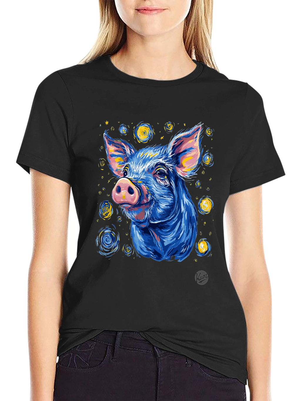Starry Pig Graphic Tee - Unique Artistic Design