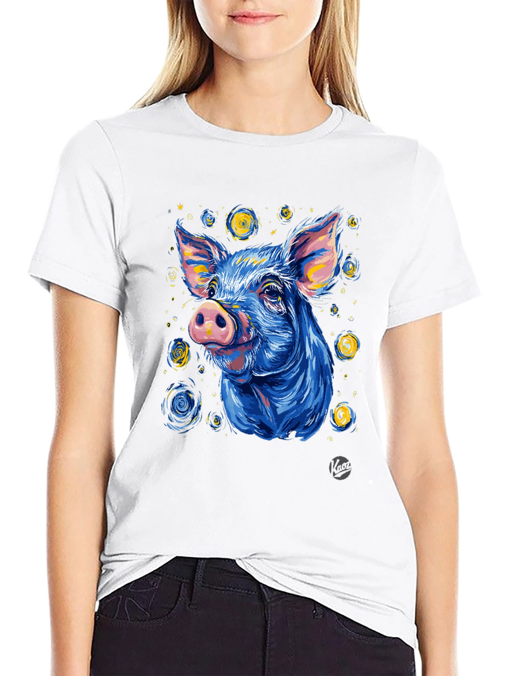 Starry Pig Graphic Tee - Unique Artistic Design