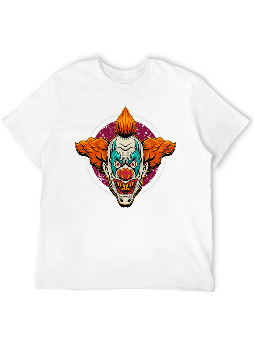 Scary Clown Graphic Print Black T-Shirt