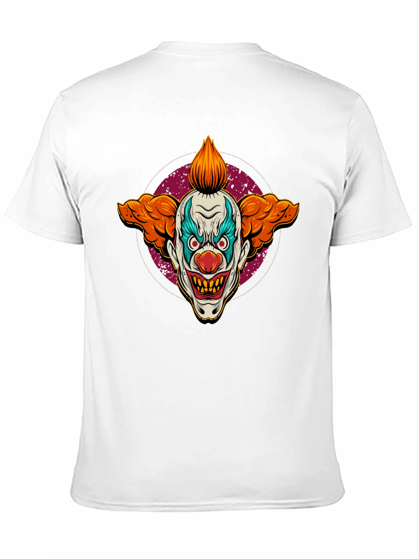 Scary Clown Graphic Print Black T-Shirt