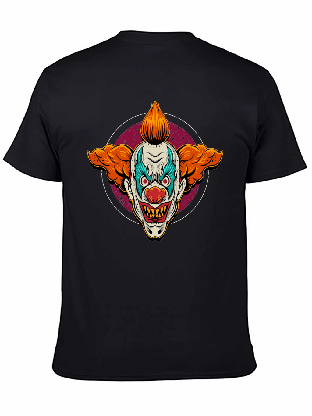 Scary Clown Graphic Print Black T-Shirt
