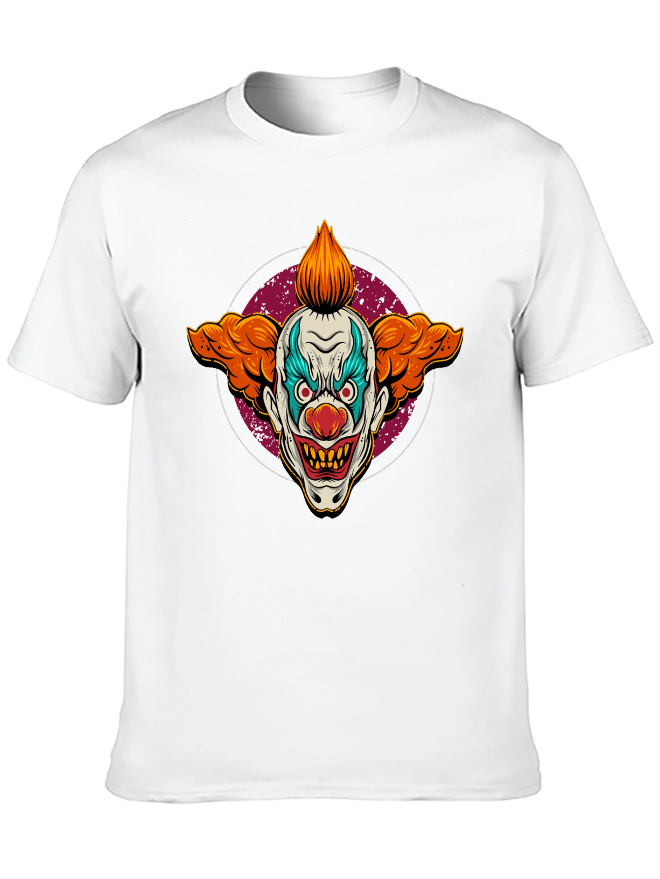 Scary Clown Graphic Print Black T-Shirt