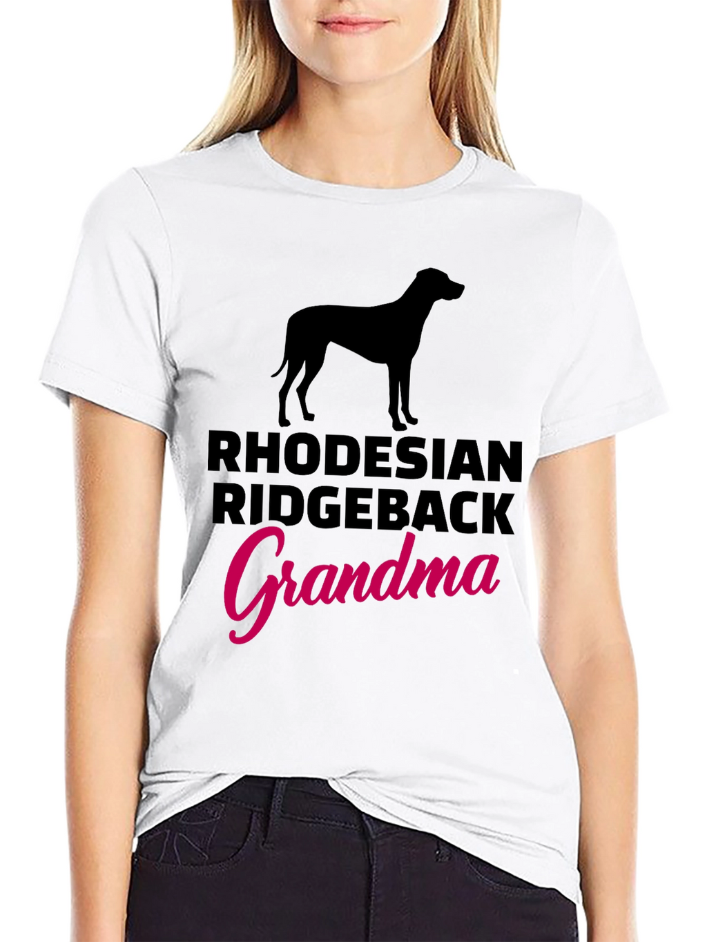 Rhodesian Ridgeback Grandma Black T-Shirt