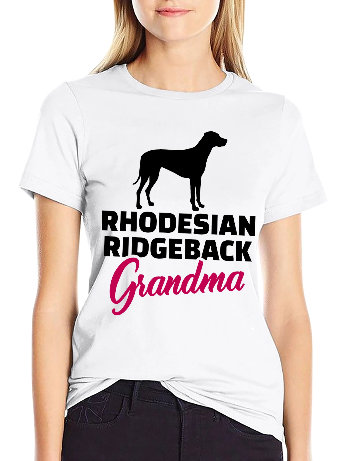 Rhodesian Ridgeback Grandma Black T-Shirt