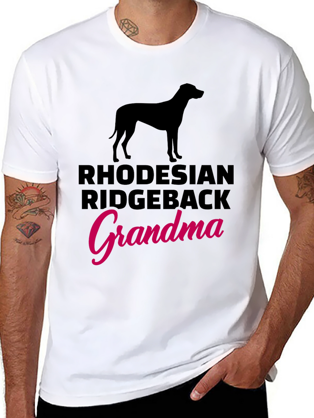 Rhodesian Ridgeback Grandma Black T-Shirt