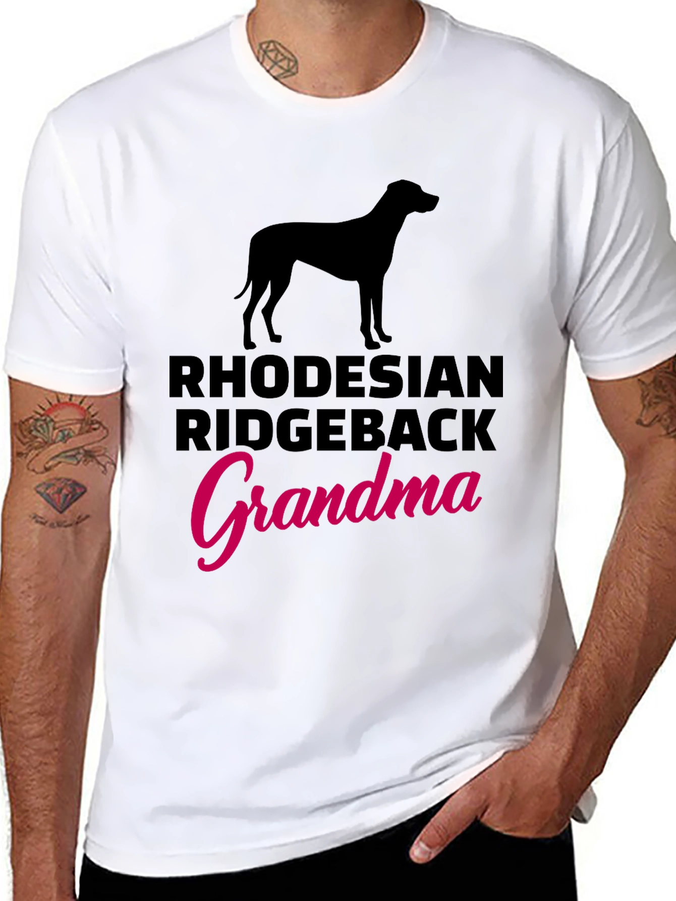 Rhodesian Ridgeback Grandma Black T-Shirt
