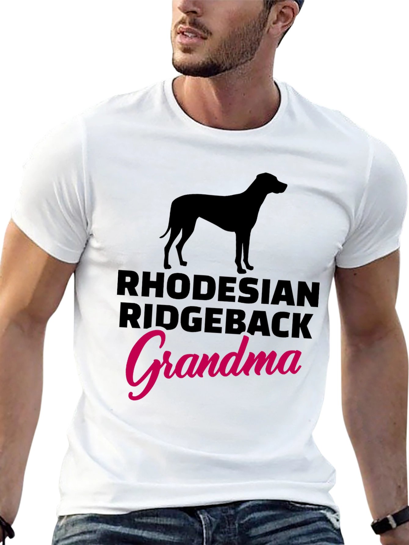 Rhodesian Ridgeback Grandma Black T-Shirt