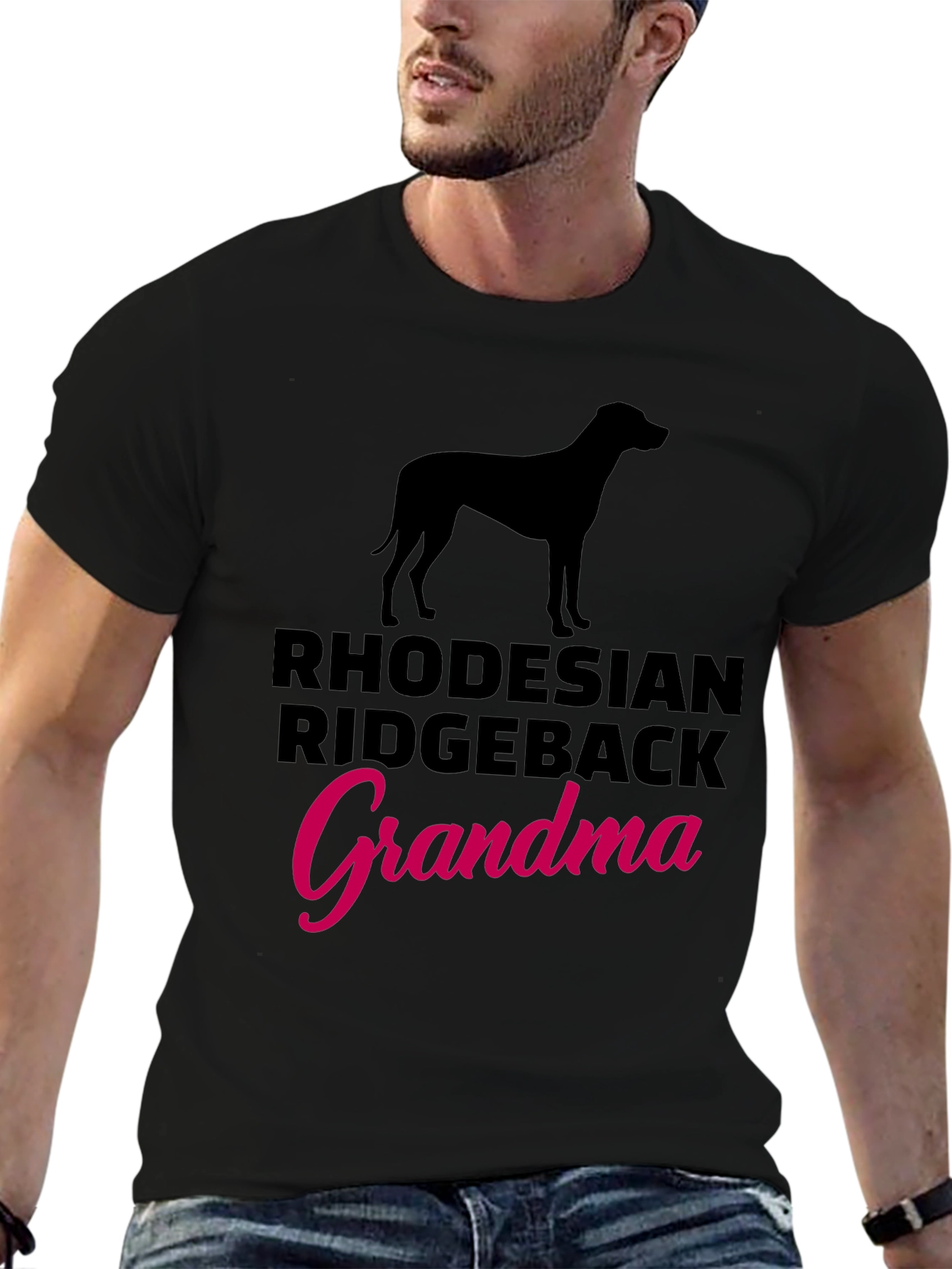 Rhodesian Ridgeback Grandma Black T-Shirt