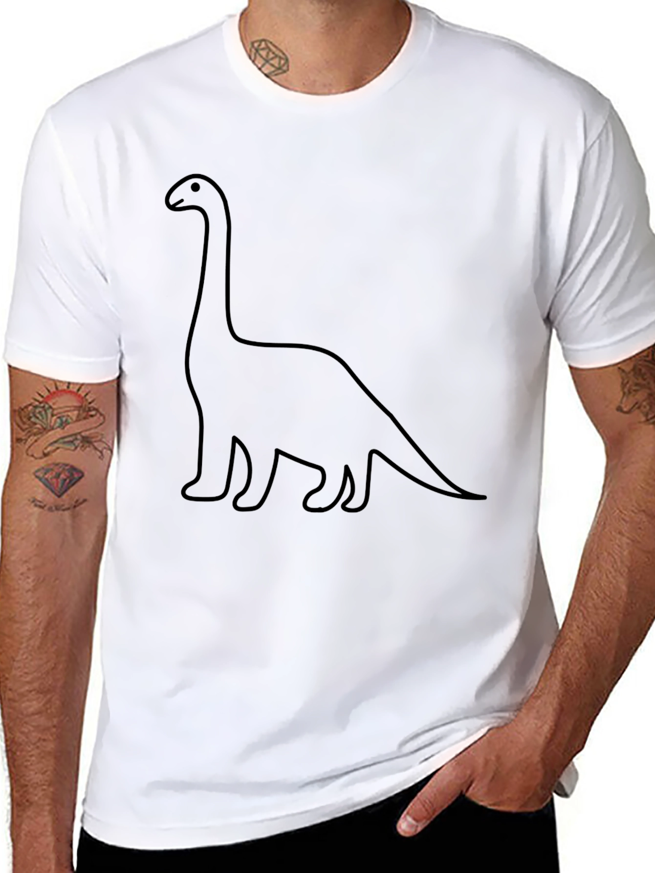 Dino Outline Graphic Tee - Classic Black T-Shirt