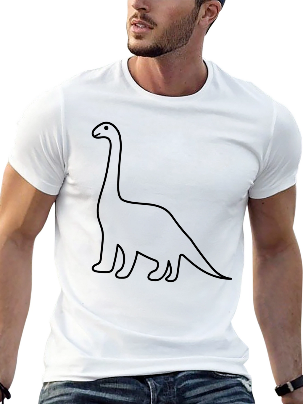 Dino Outline Graphic Tee - Classic Black T-Shirt
