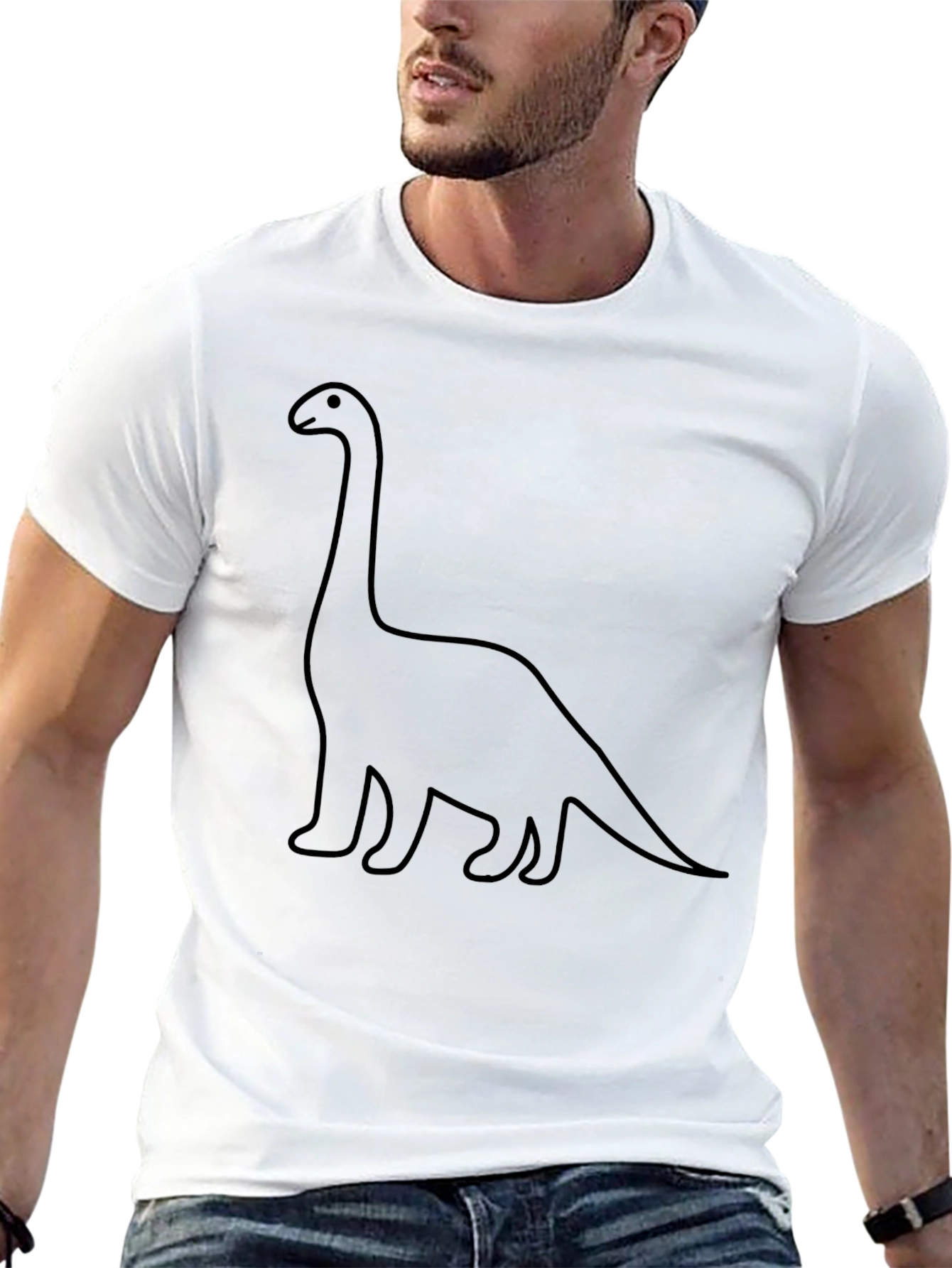 Dino Outline Graphic Tee - Classic Black T-Shirt
