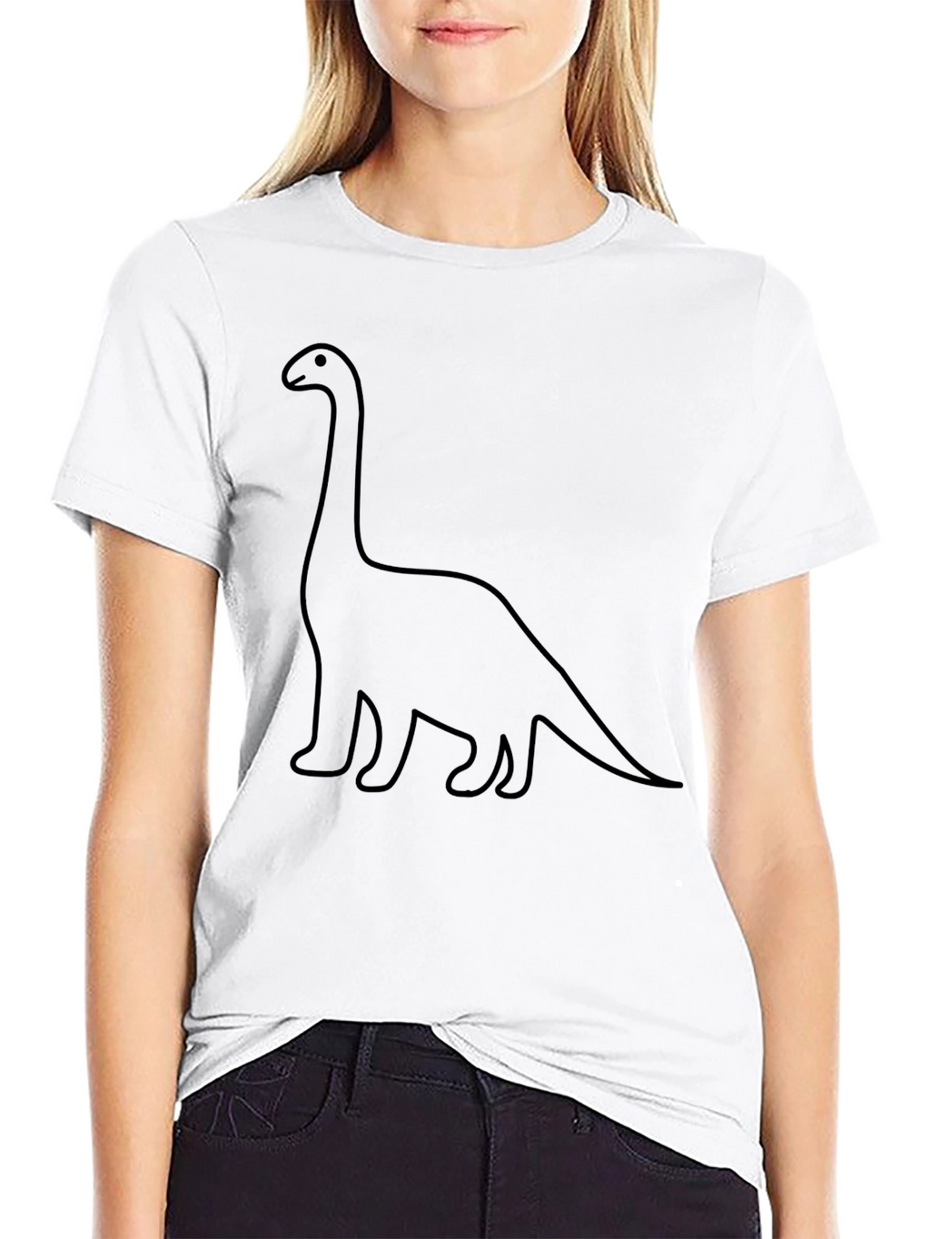 Dino Outline Graphic Tee - Classic Black T-Shirt