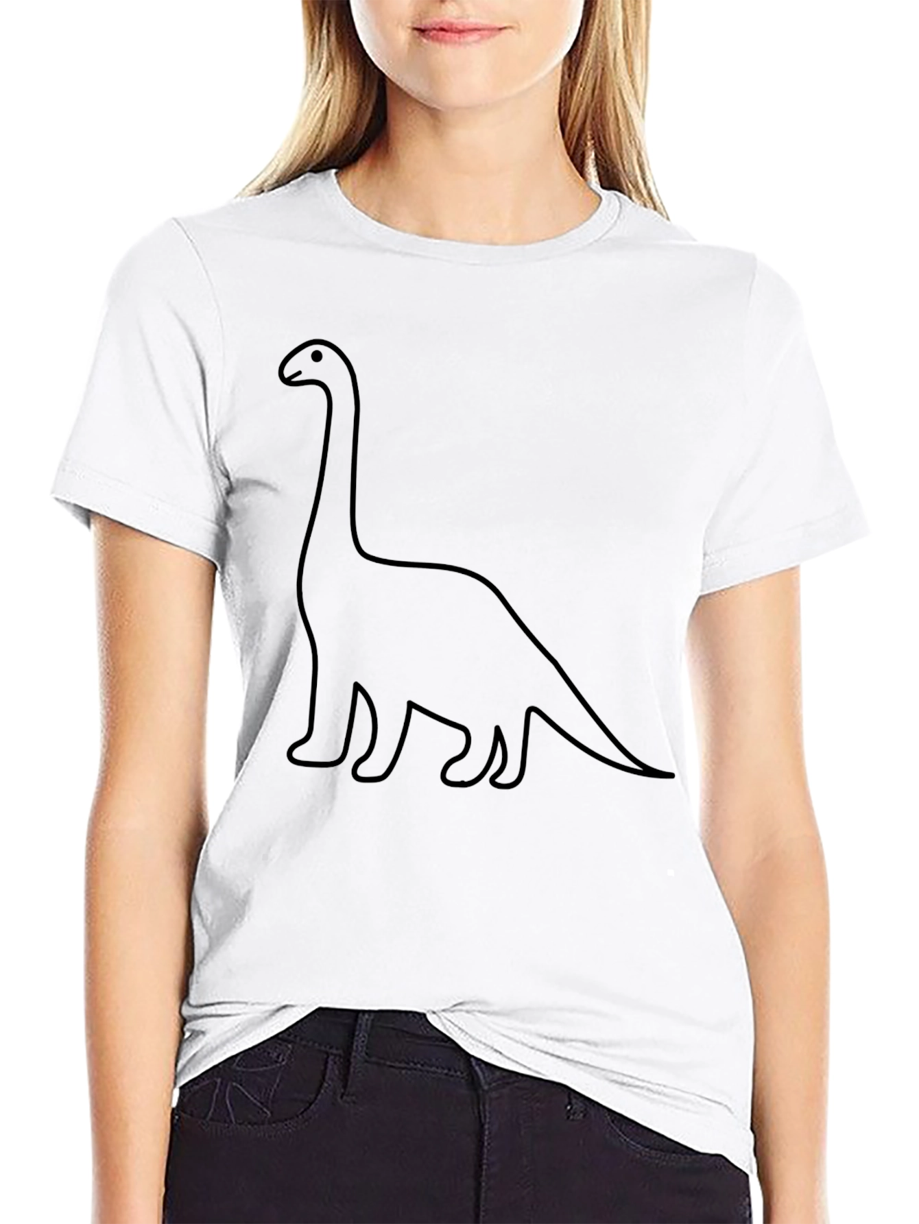 Dino Outline Graphic Tee - Classic Black T-Shirt