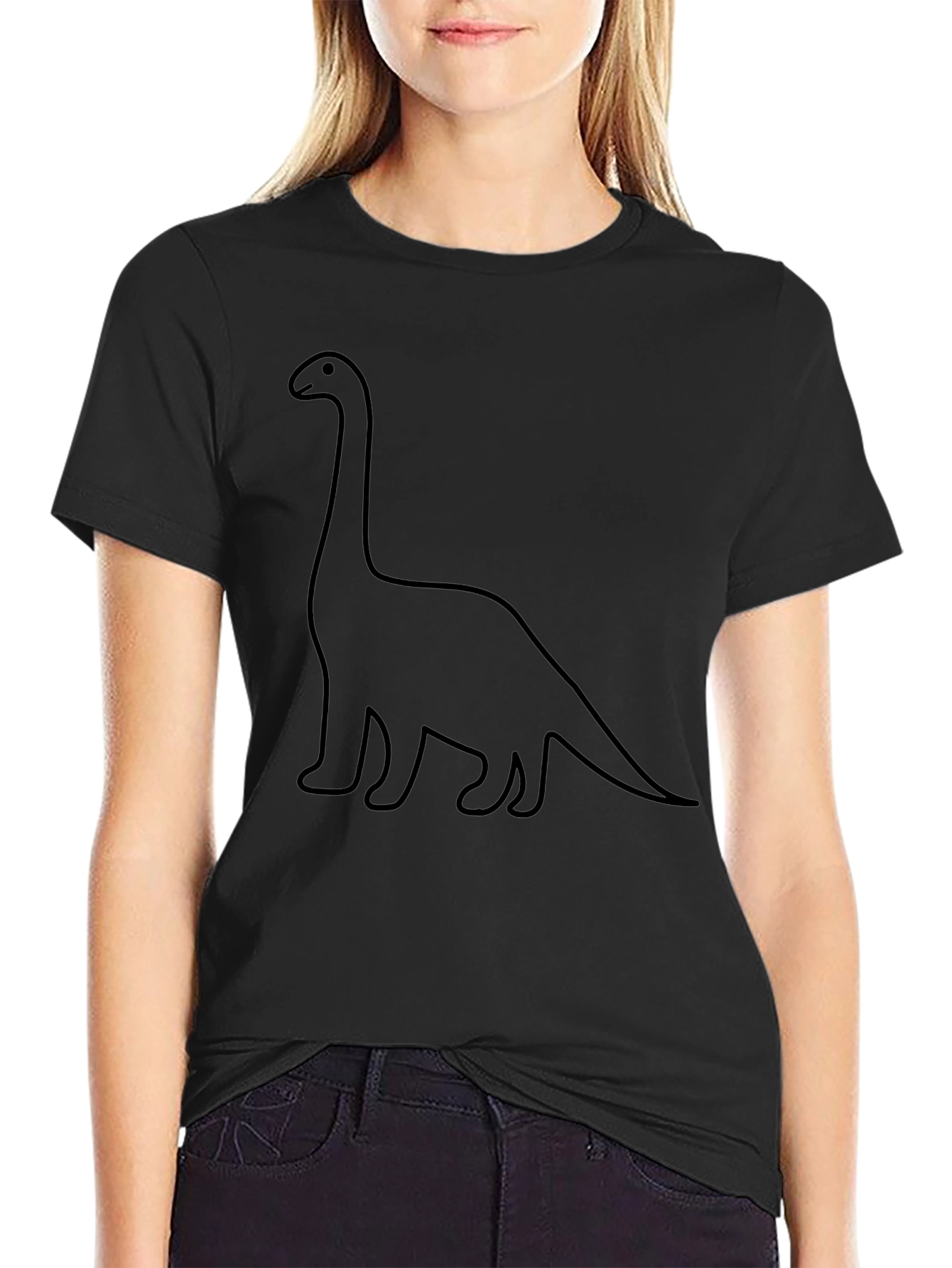 Dino Outline Graphic Tee - Classic Black T-Shirt