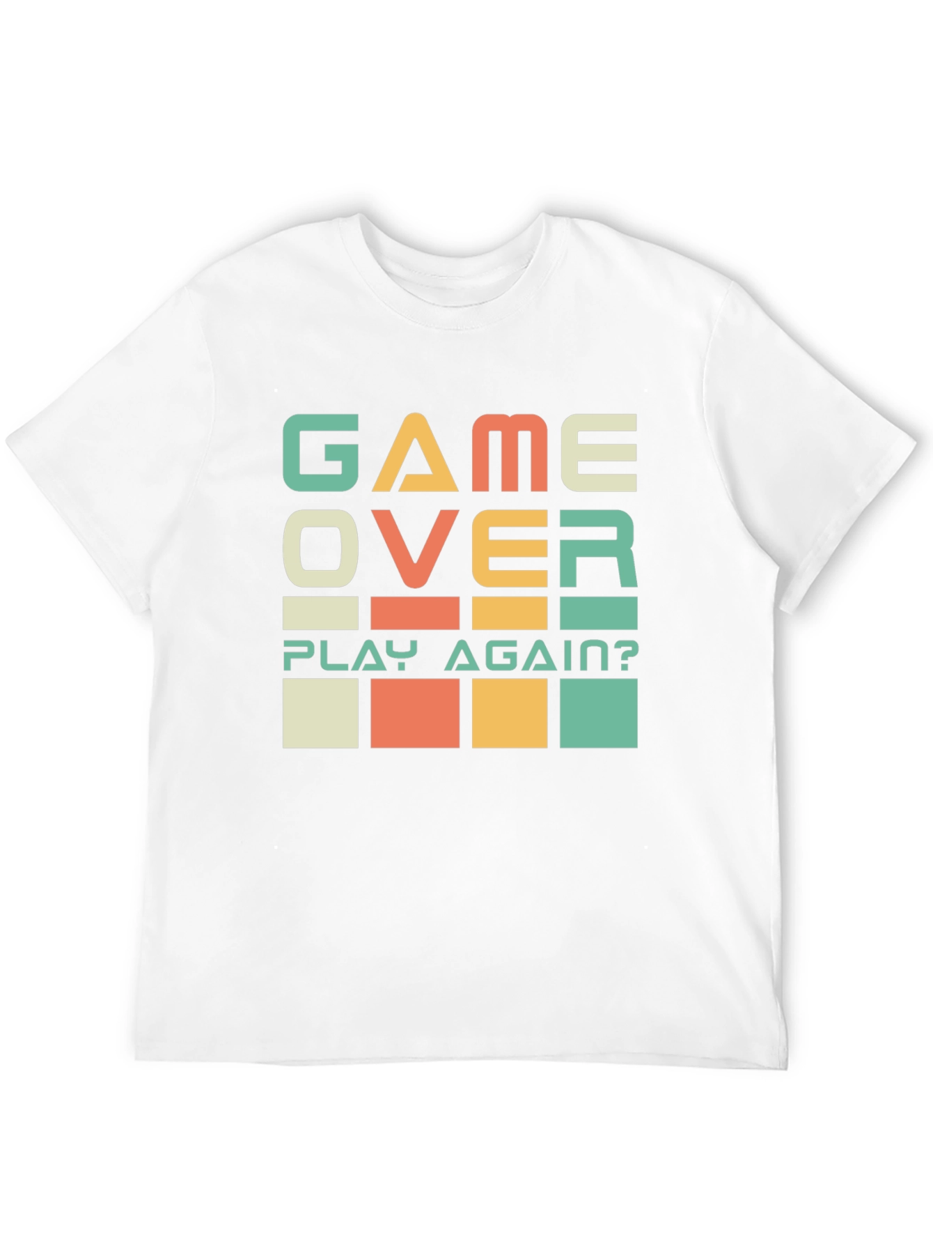 Game Over? Play Again? Black Graphic T-Shirt