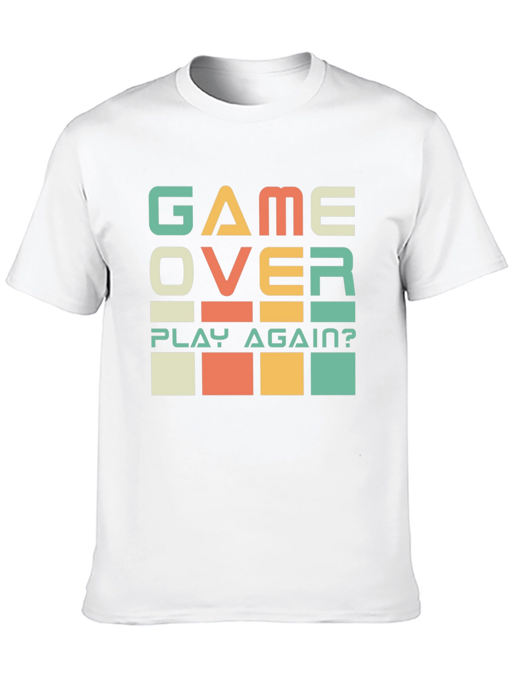 Game Over? Play Again? Black Graphic T-Shirt