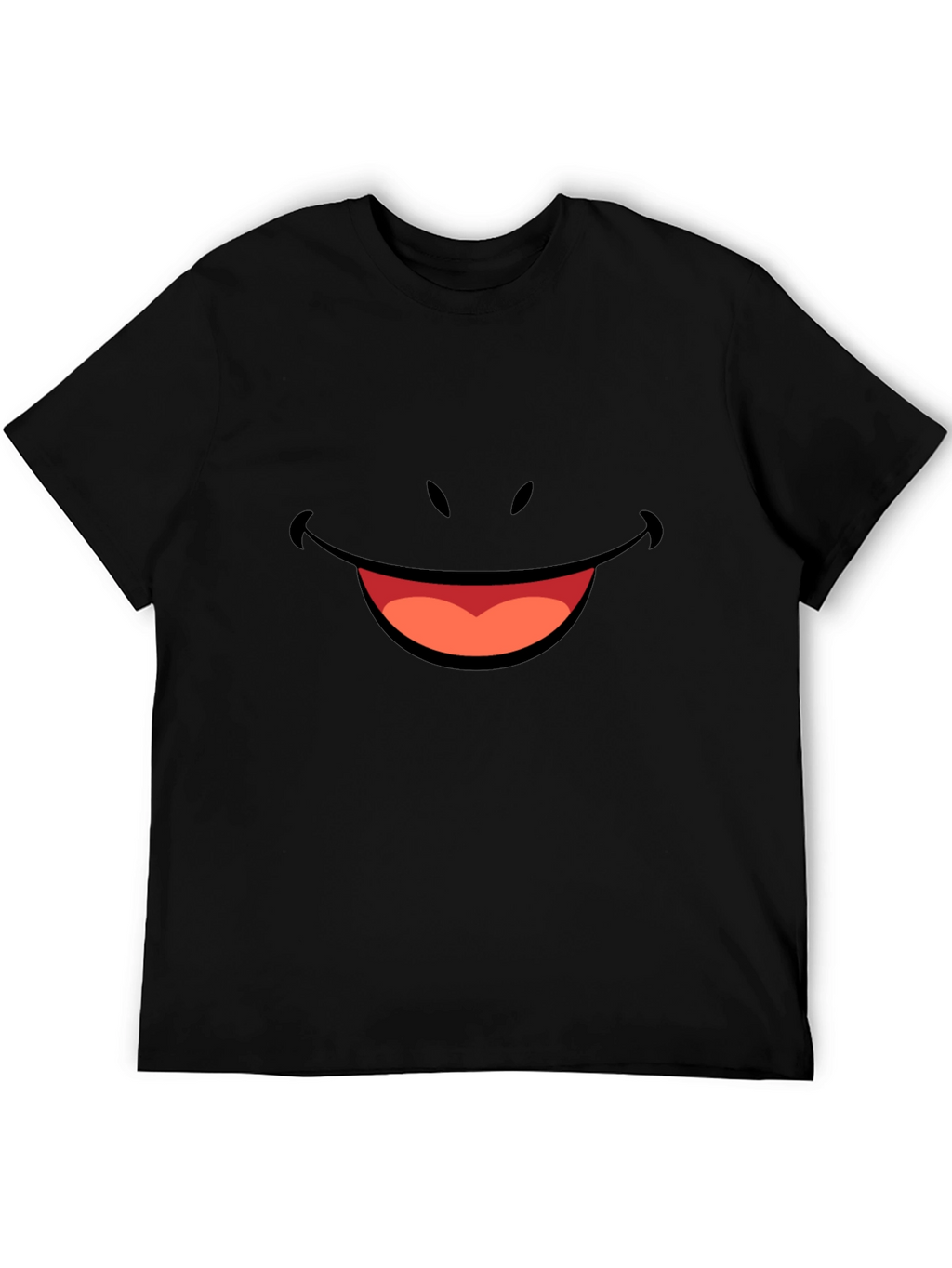 Smiley Face Graphic Tee - Black Comfort Fit
