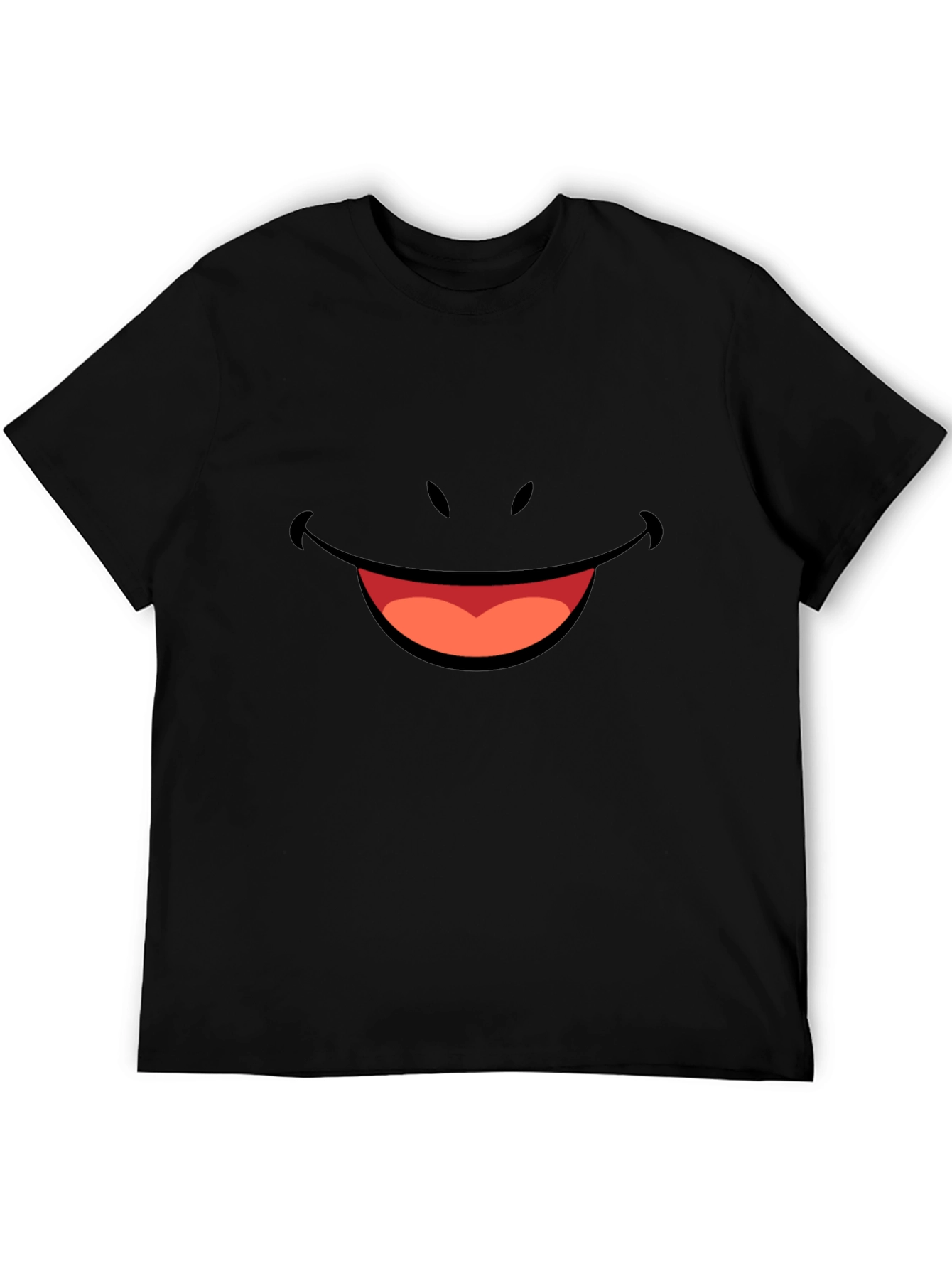 Smiley Face Graphic Tee - Black Comfort Fit