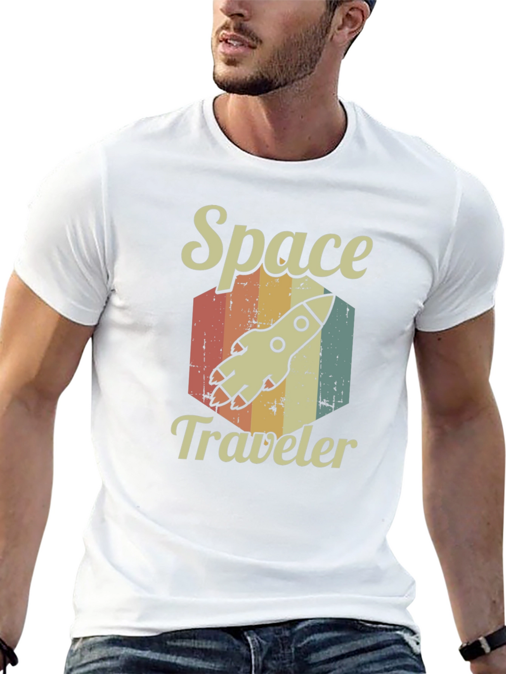 Space Traveler Retro Graphic T-Shirt