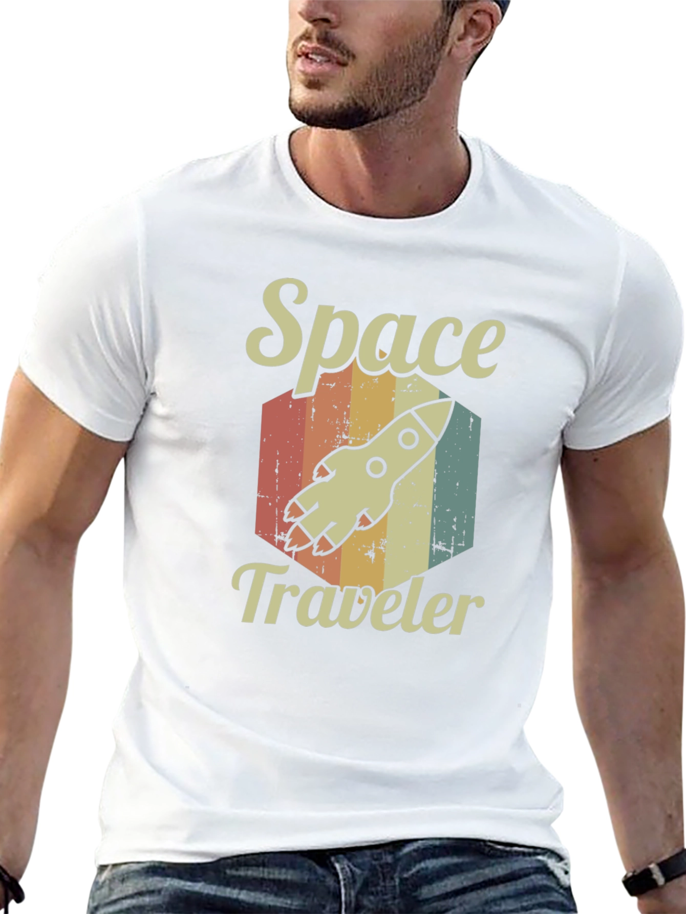 Space Traveler Retro Graphic T-Shirt