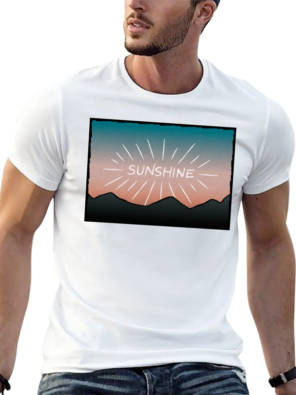 Sunshine Graphic Tee - Retro Mountain Design