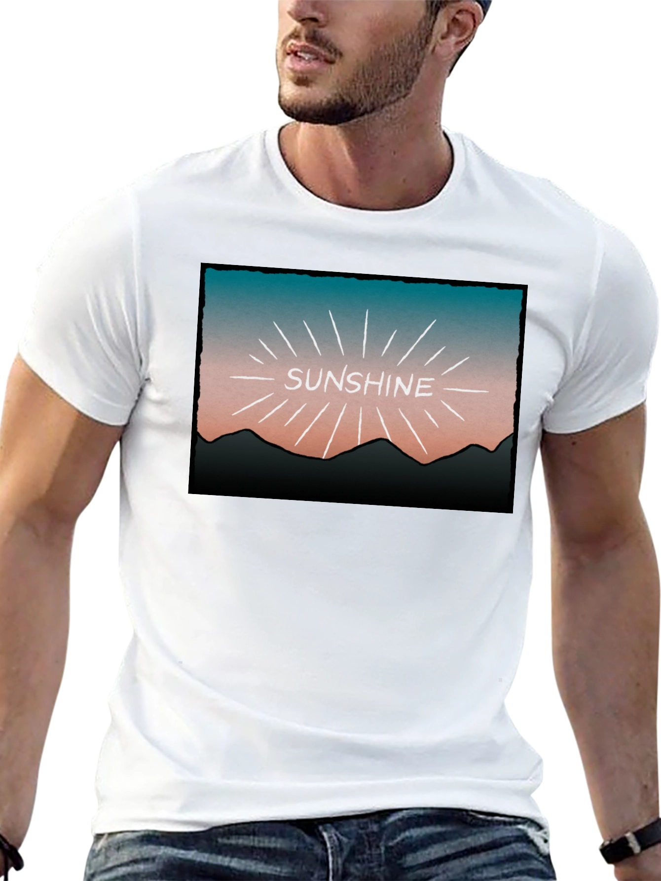 Sunshine Graphic Tee - Retro Mountain Design