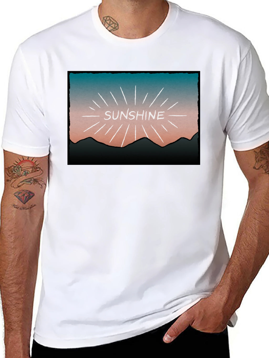 Sunshine Graphic Tee - Retro Mountain Design