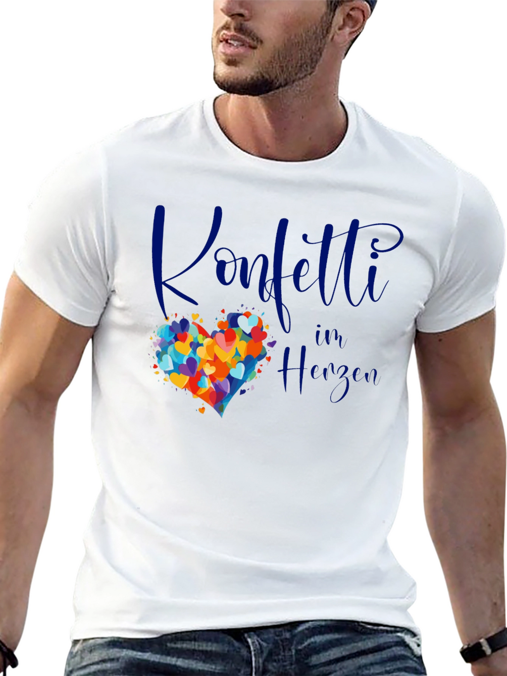 Confetti in Herzen Graphic Tee