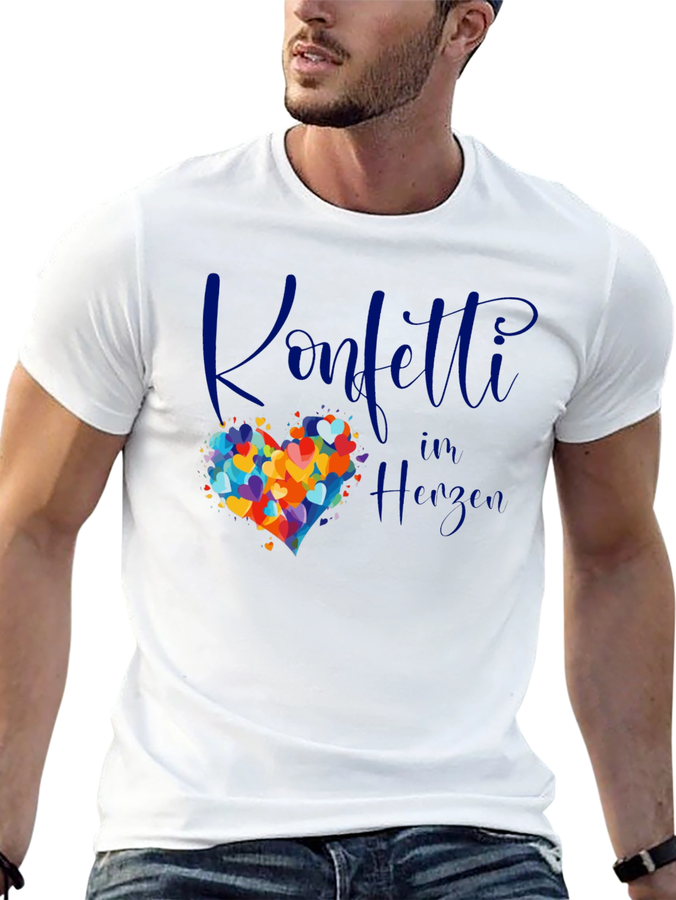 Confetti in Herzen Graphic Tee