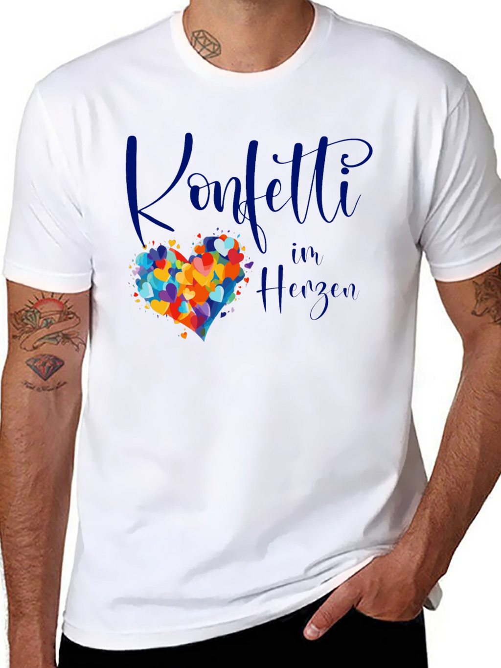 Confetti in Herzen Graphic Tee