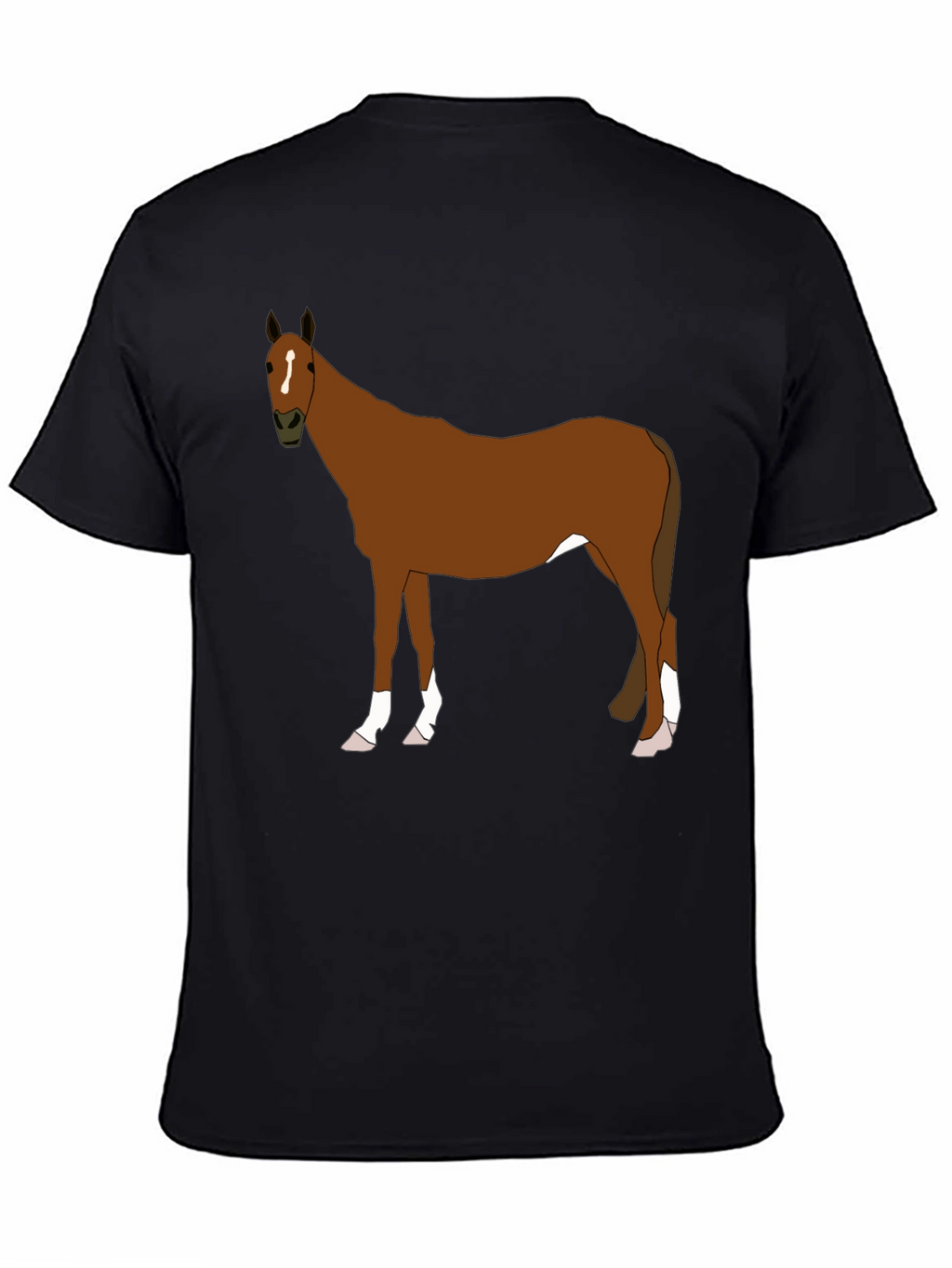 Horse Graphic Tee - Black Cotton Blend