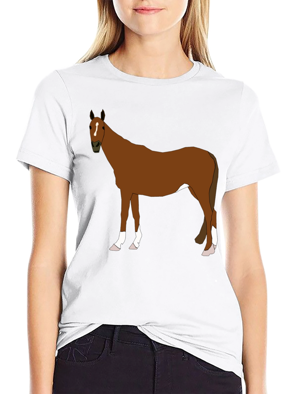 Horse Graphic Tee - Black Cotton Blend