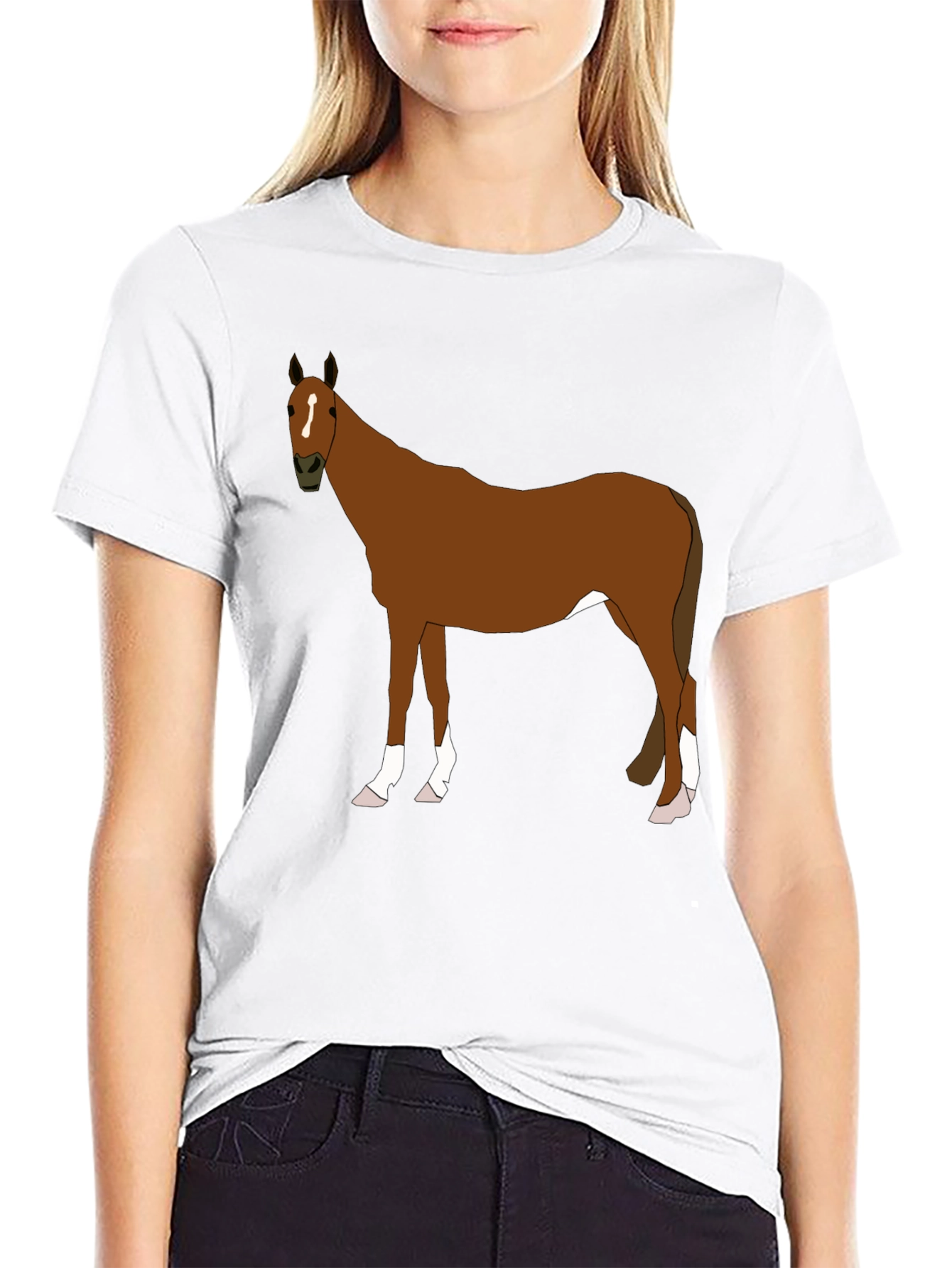 Horse Graphic Tee - Black Cotton Blend