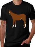Horse Graphic Tee - Black Cotton Blend
