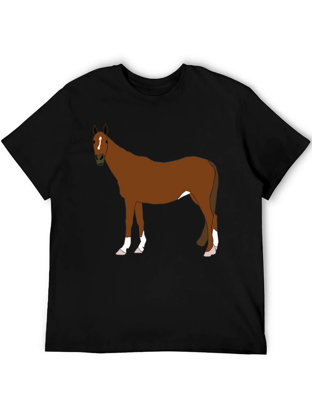 Horse Graphic Tee - Black Cotton Blend