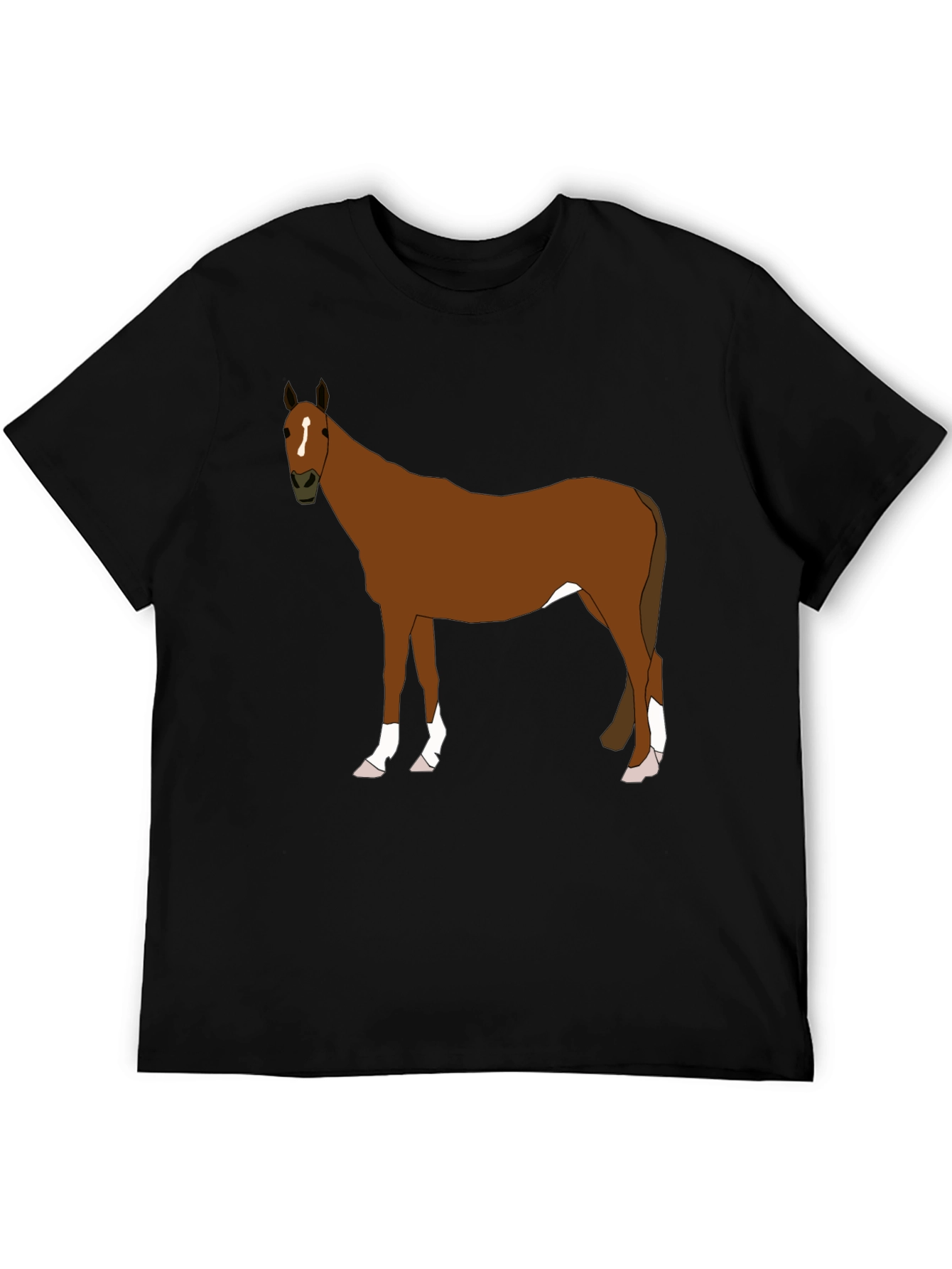 Horse Graphic Tee - Black Cotton Blend