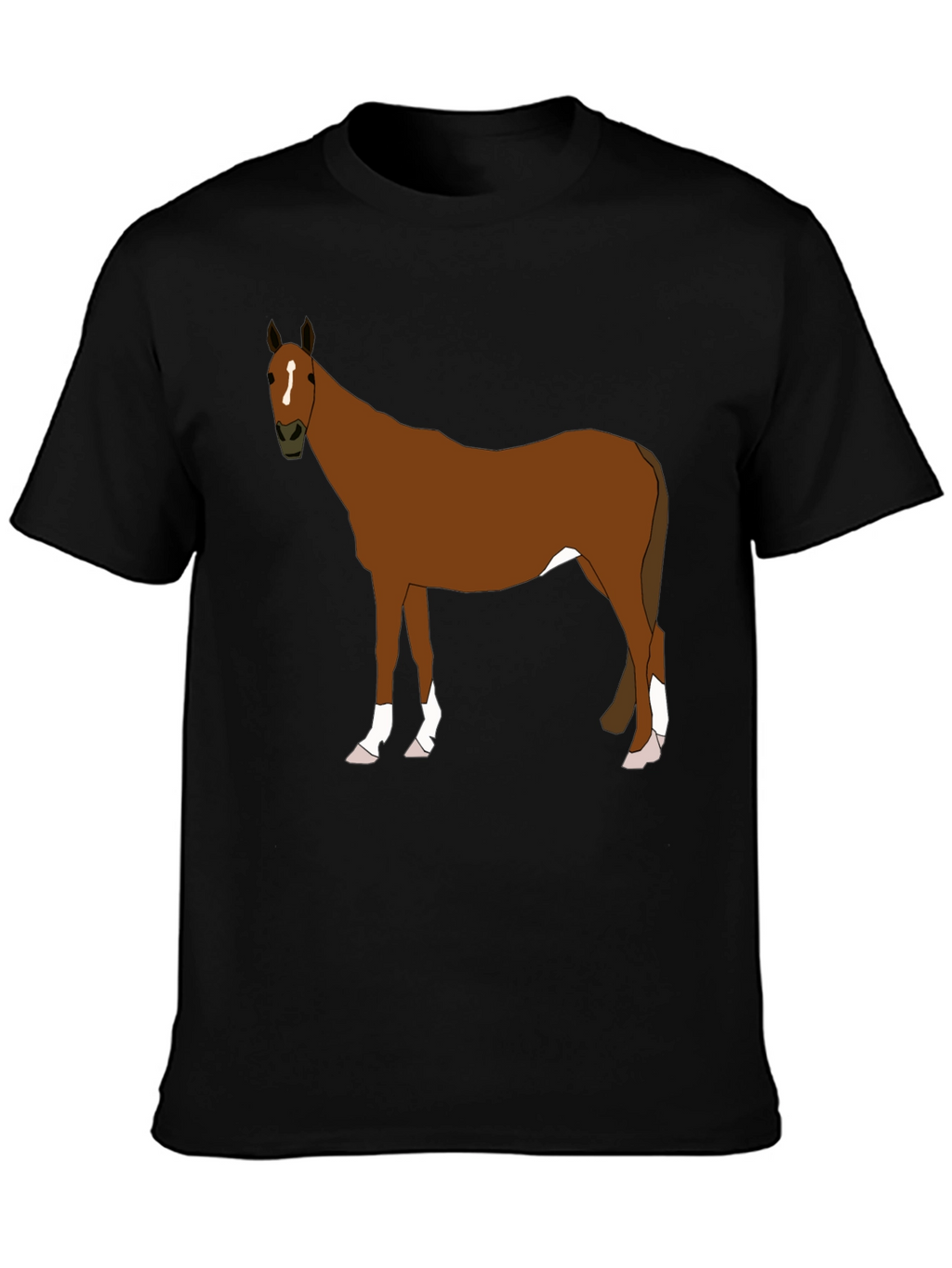 Horse Graphic Tee - Black Cotton Blend