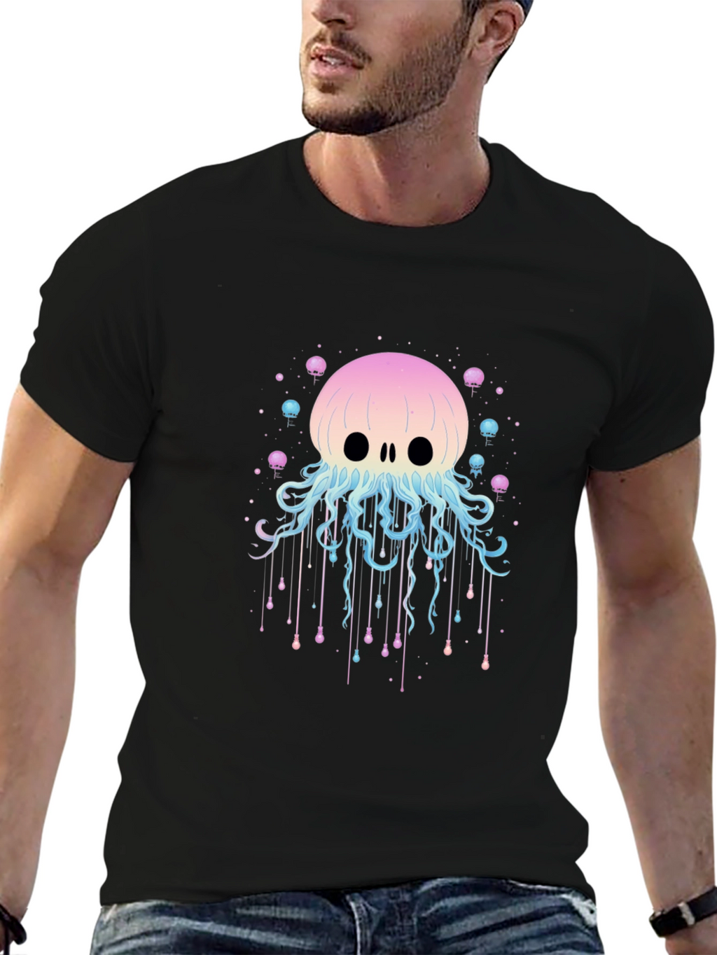 Skull Jellyfish Graphic Print T-Shirt