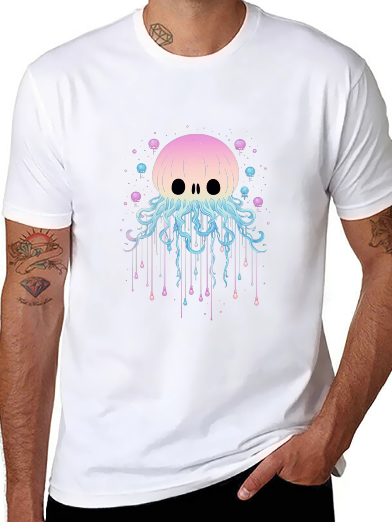 Skull Jellyfish Graphic Print T-Shirt