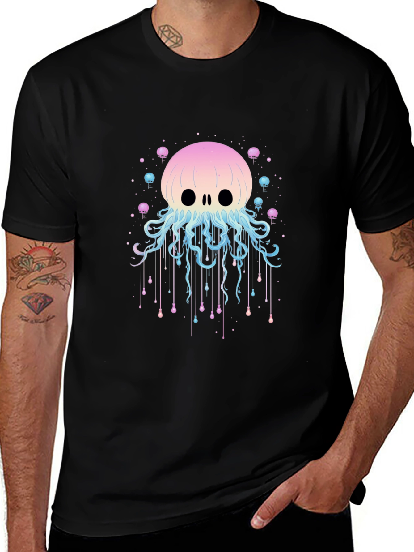 Skull Jellyfish Graphic Print T-Shirt