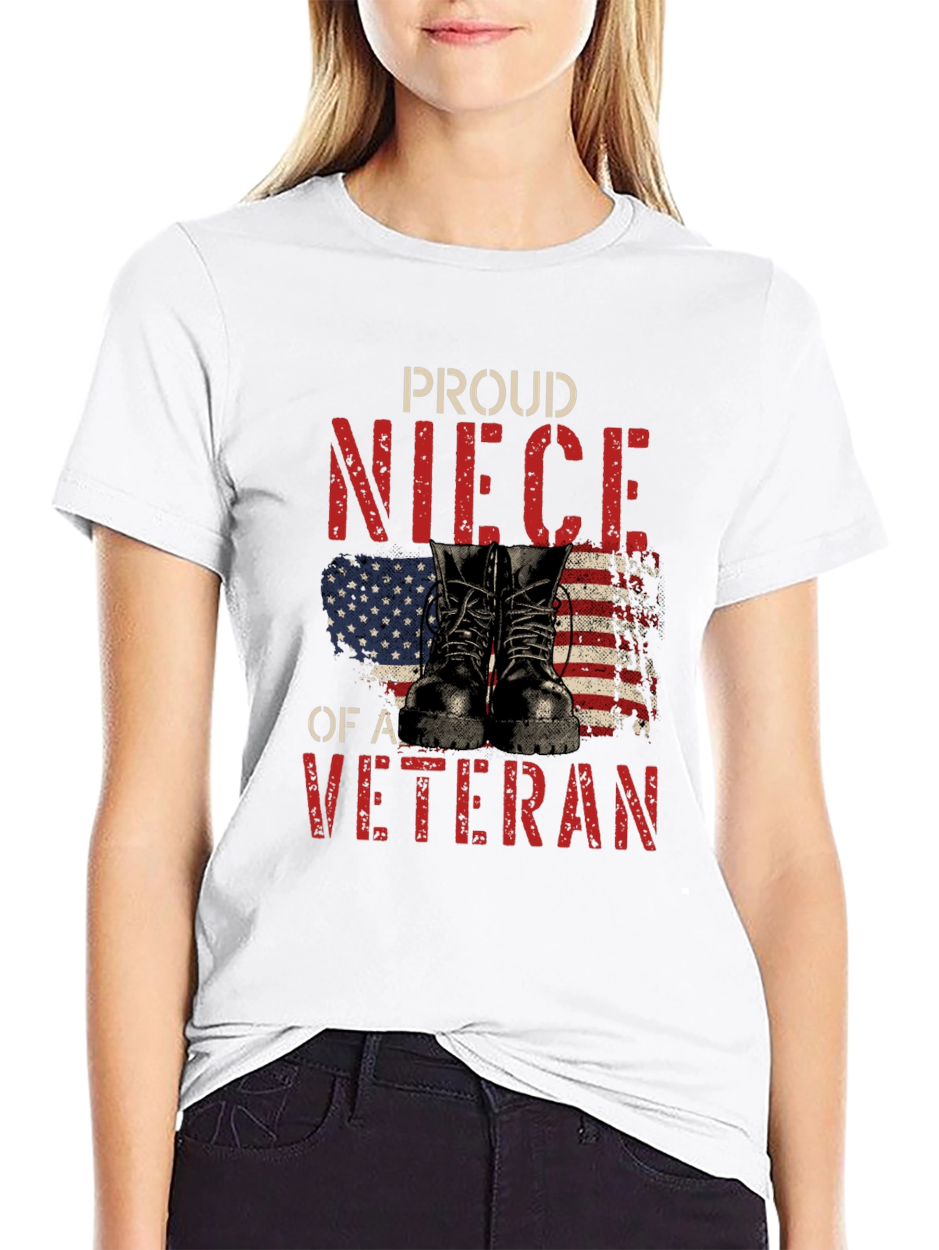 Proud Veteran Niece Graphic T-Shirt