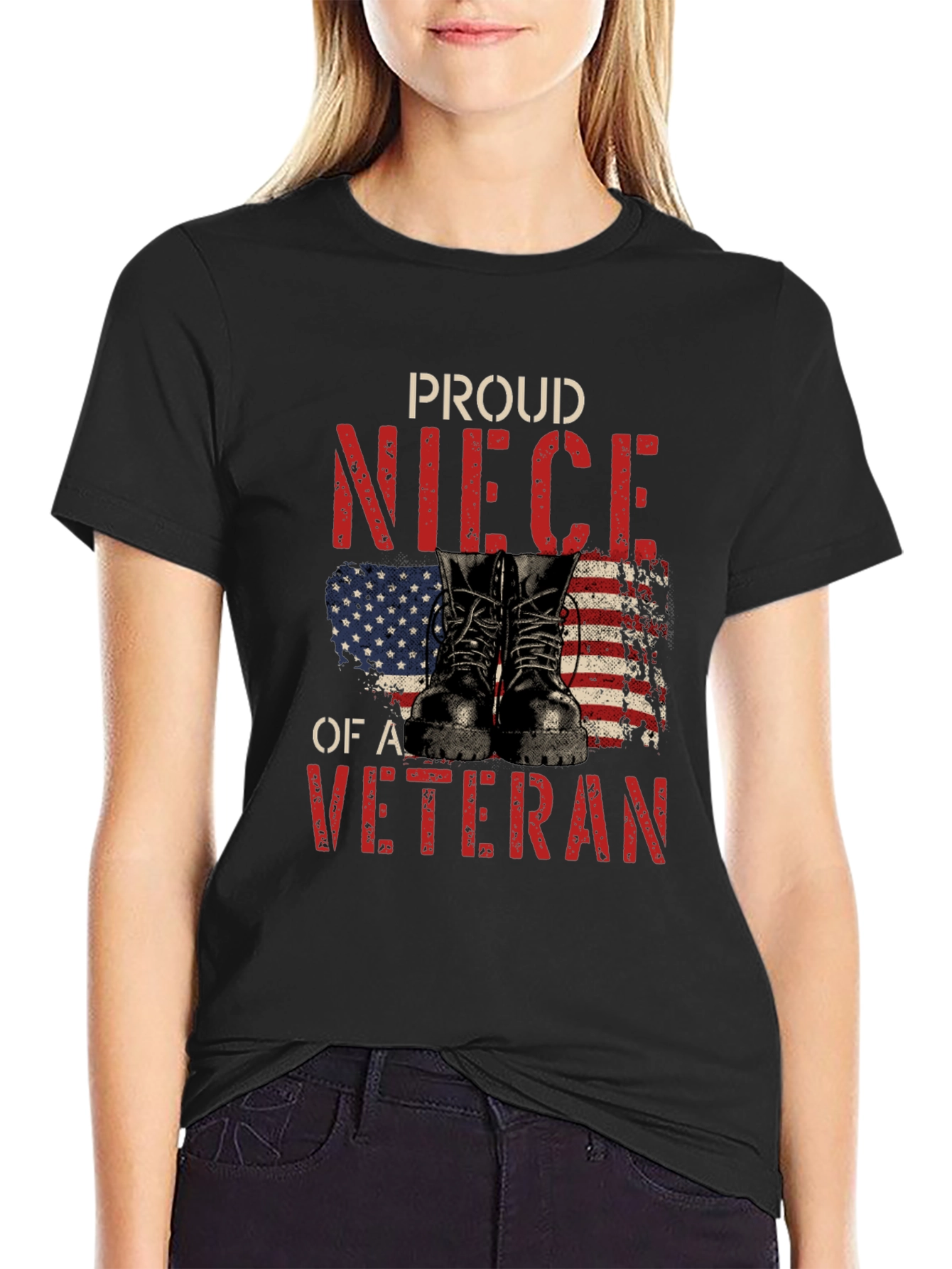 Proud Veteran Niece Graphic T-Shirt