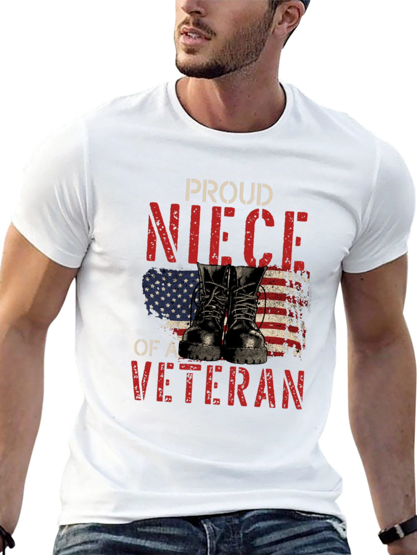 Proud Veteran Niece Graphic T-Shirt