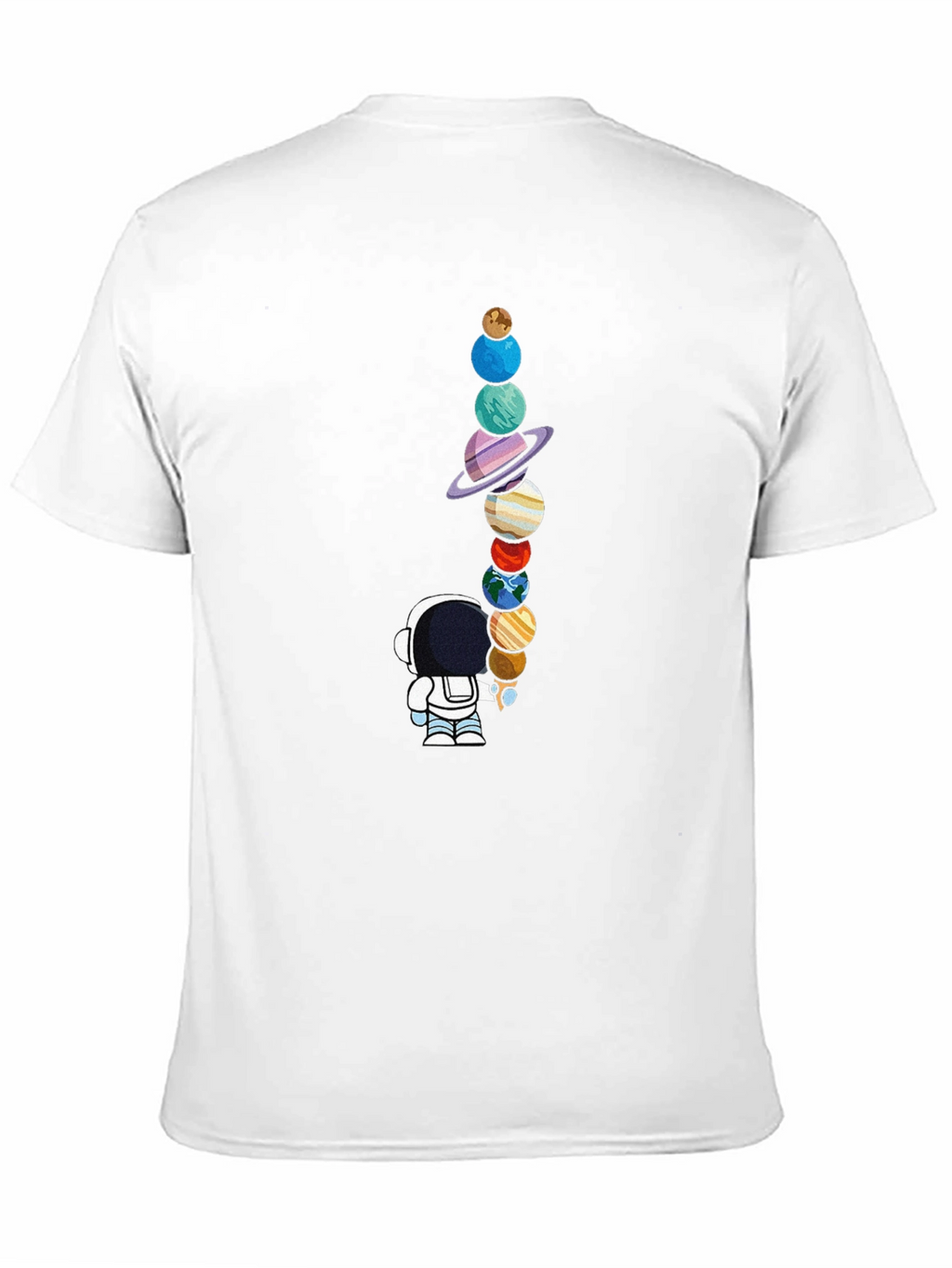 Astronaut Planets Graphic Tee - Space Lovers Black T-Shirt