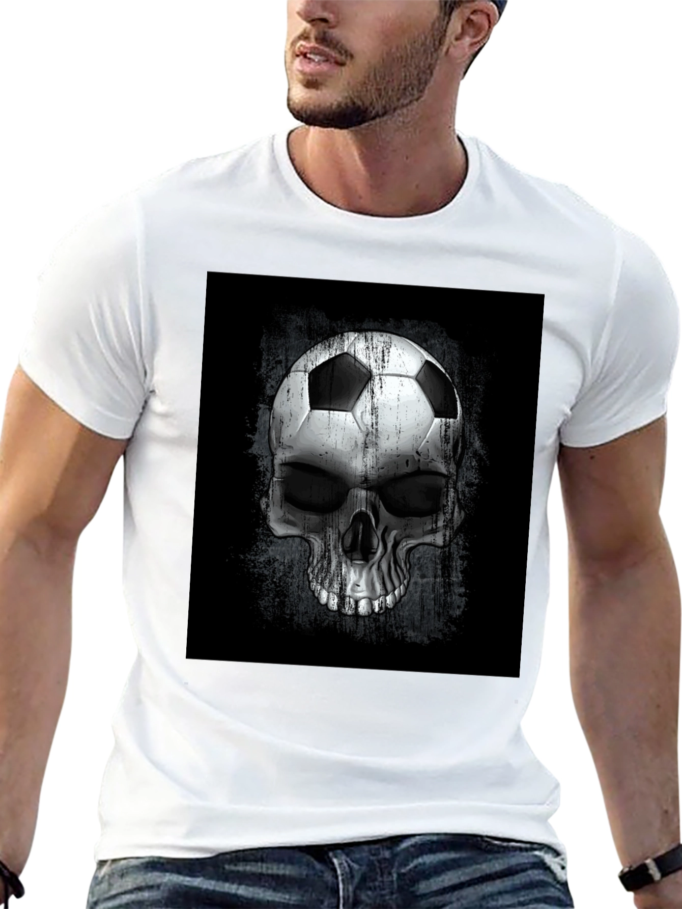 Soccer Ball Skull Graphic Tee