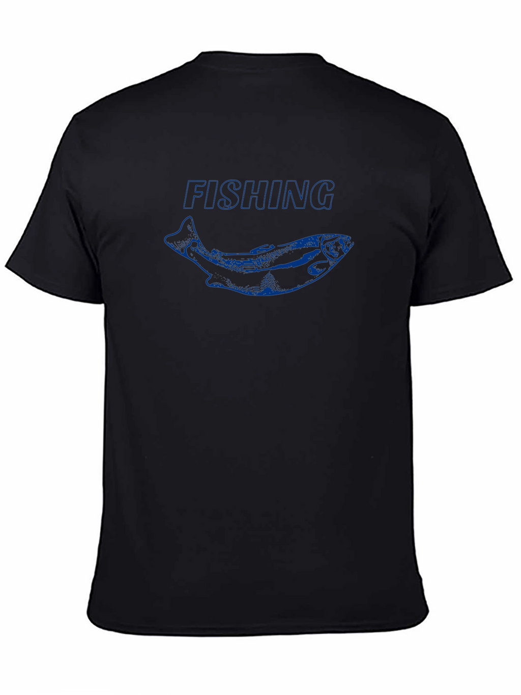 Fishing T-Shirt with Blue Fish Graphic